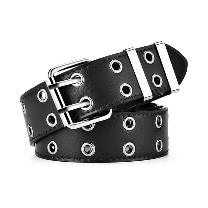 Ceinture femme grande taille Double trou hommes ceinture Punk Hip Hop Rock Style sous-culture Y2K ce