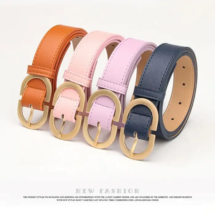 2.8x105cm femme mode ceinture Simple boucle en métal