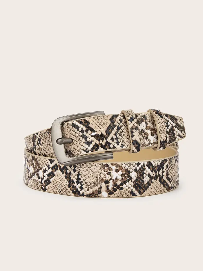 Ceinture décontractée de style occidental imprimé serpent pour hommes