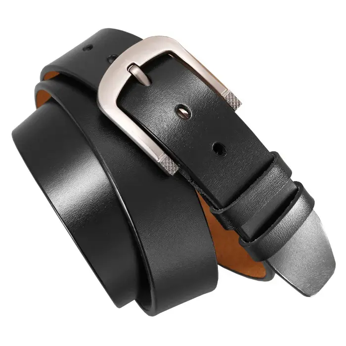 Grande taille 105-140 150 160 170 cm en cuir véritable jean ceinture 3.8 CM peau de vache cuivre boucle