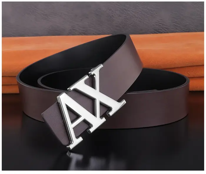 Ceinture homme à la mode Simple lettre boucle réversible mâle