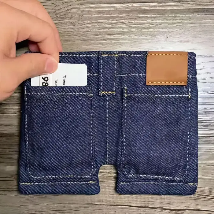 Mini grand portefeuille en jean Style Vintage pour femmes, nouveau modèle, porte-monnaie multifonctionnel, grande capacité, portefeuille en jean, cadeau