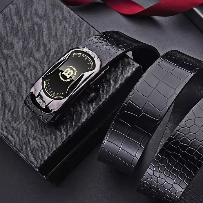 Ceinture en cuir PU élégante pour homme PAUL HUEMAN - Ceintures tendance - Boucle automatique pour affaires