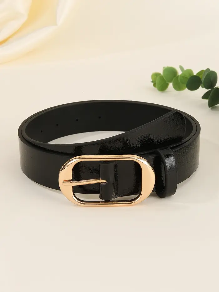 Ceinture à boucle en métal doré pour femme