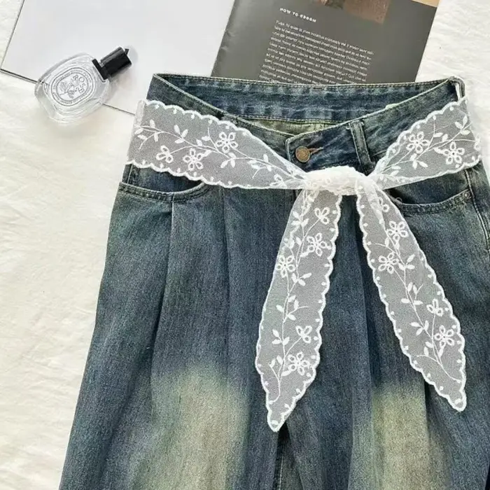 Ceinture en dentelle française pour femme