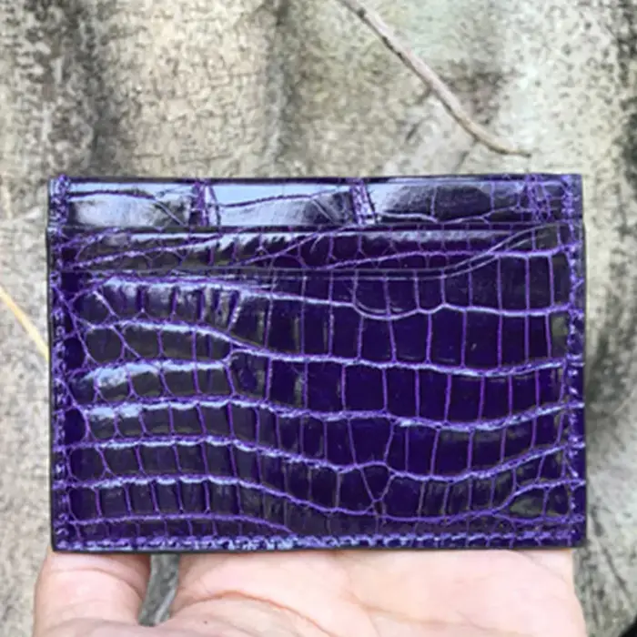 Porte-cartes en crocodile véritable pour hommes et femmes