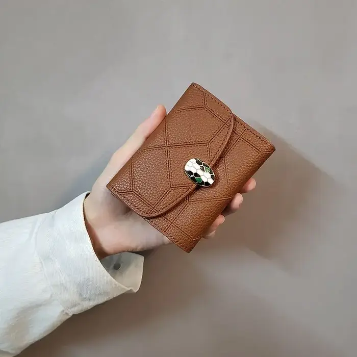 Nouveau portefeuille Snakehead pour femme, court, à trois volets, vertical, personnalisable, mini-po