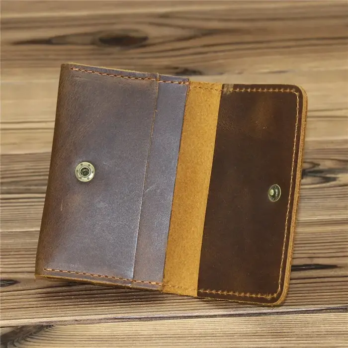 Portefeuille porte-cartes de crédit en cuir pour hommes