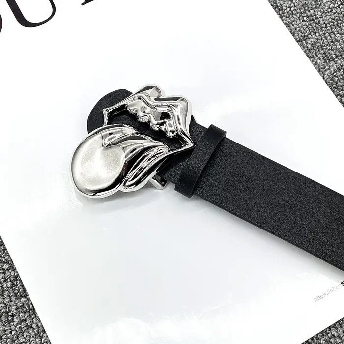 2025 mode luxe concepteur y2k grande langue boucles ceinture femmes grande ceinture en cuir PU ceinture pour dame accessoire