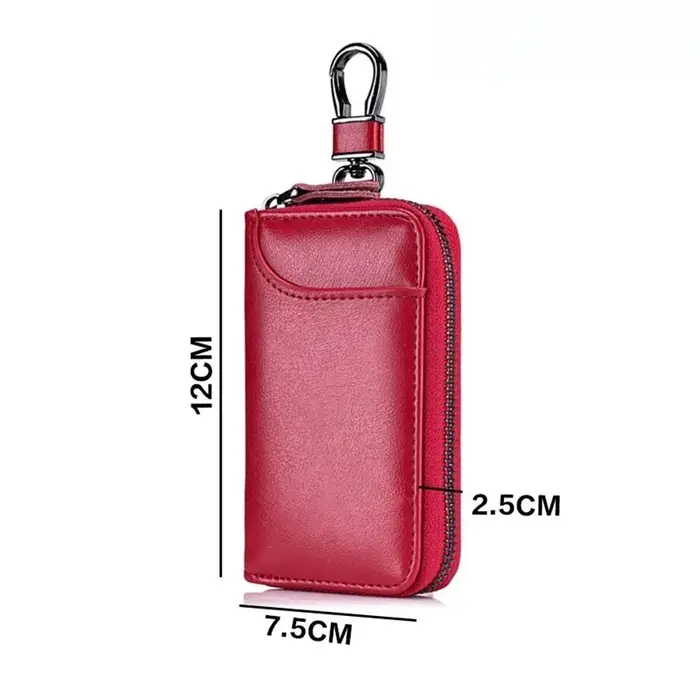 Porte-clés en cuir véritable unisexe