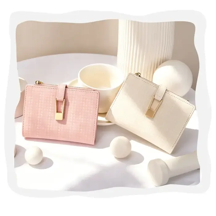 Portefeuille court pour femme en cuir PU, motif foncé, texture raffinée, poche à monnaie zippée, sac à main de créateur pour usage quotidien