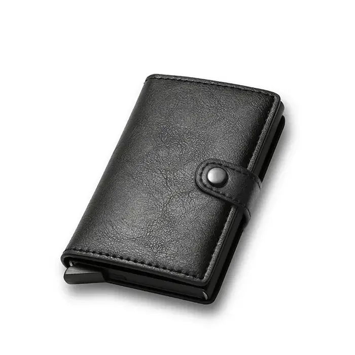 Anti Rfid banque porte-carte de crédit portefeuilles hommes en cuir PU banque ID porte-carte étui de