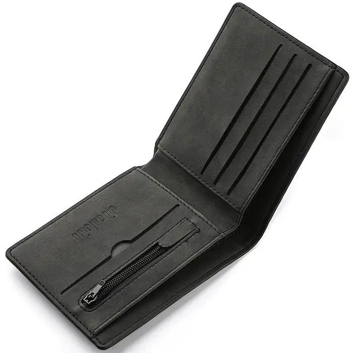 2025 nouveau portefeuille hommes véritable cuir PU mâle court fermeture éclair Simple