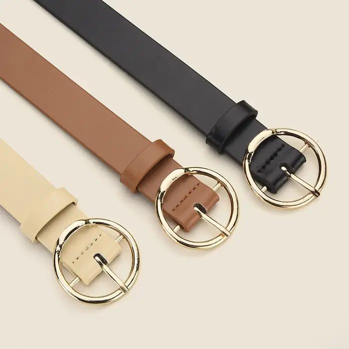 Ceinture à boucle ronde personnalisée pour femmes