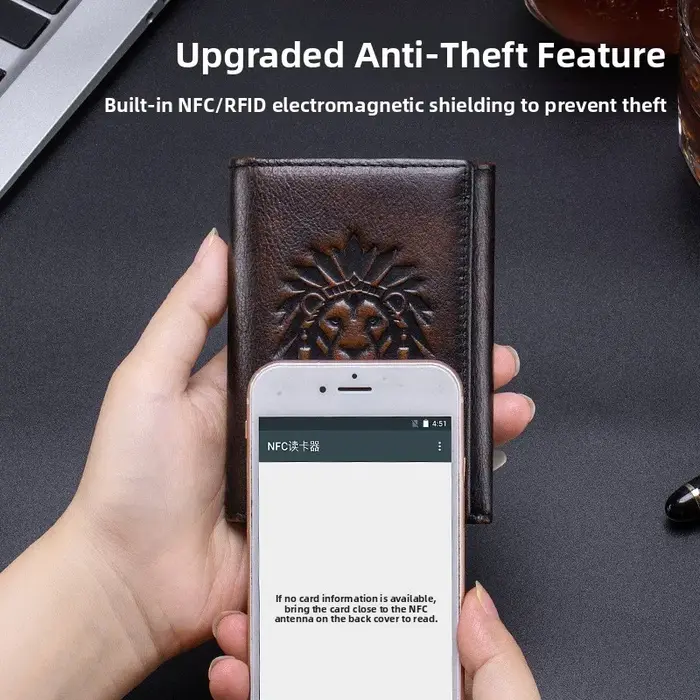 Portefeuille en cuir Sileiden RFID antivol pour homme