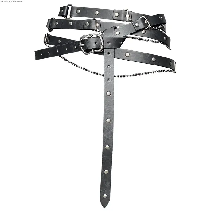 Ceinture à chaîne en simili cuir médiévale