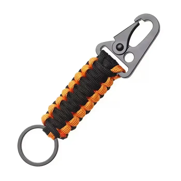 Paracorde porte-clés mousqueton Clips militaire tressé Parachute corde lanière