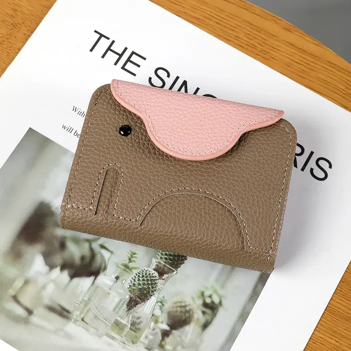 Mini porte-monnaie éléphant en PU souple, porte-clés, sac de rangement, joli porte-monnaie pour femm