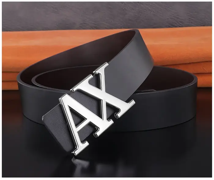 Ceinture homme à la mode Simple lettre boucle réversible mâle