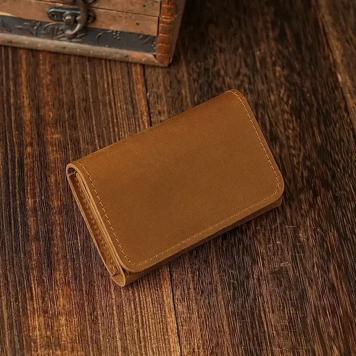 100% cuir Vintage porte-carte hommes