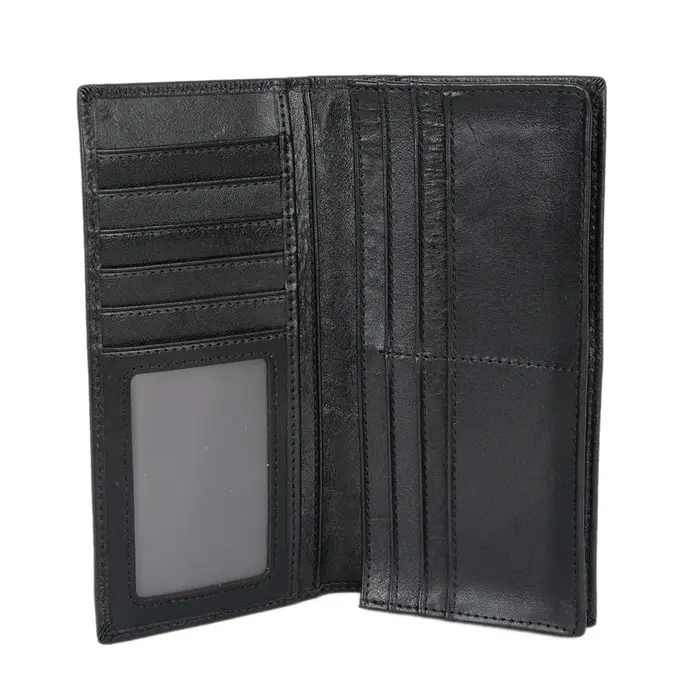 Portefeuille long en cuir tanné végétal pour homme