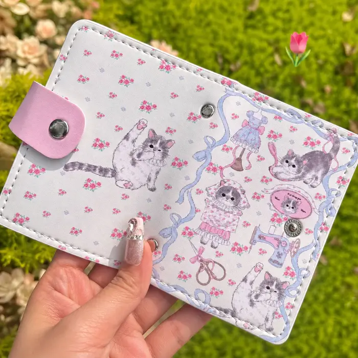 Portefeuille pour cartes en cuir Pu, écologique, imprimé de dessins animés, porte-cartes avec blocage Rfid, grande capacité, pour les voyages et les rendez-vous