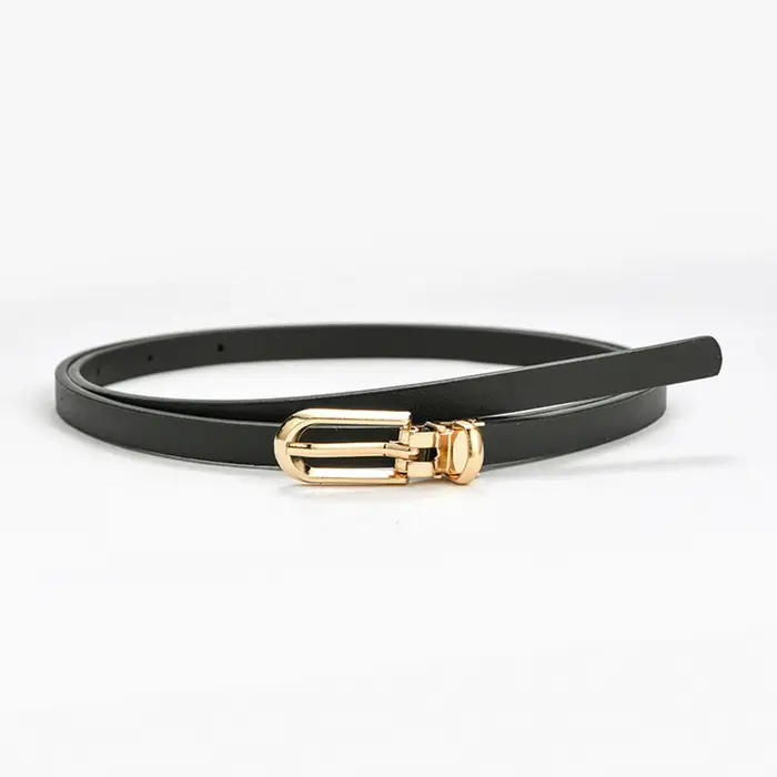 Nouvelles femmes ceintures mode réglable en cuir Pu ceinture mince pour les filles boucle en or sangle robe chandails manteaux ceintures de taille maigres