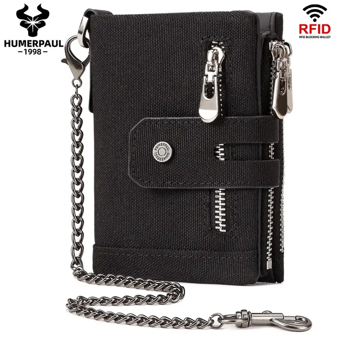 Oxford portefeuille pour hommes RFID bloquant porte-cartes de crédit sac à main avec fermeture éclai