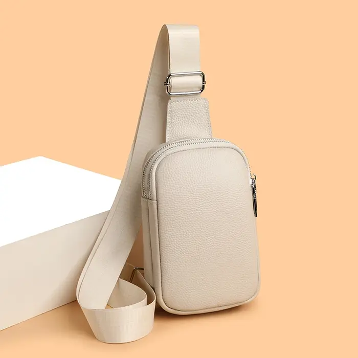 Sac à bandoulière de luxe en cuir véritable pour hommes, sacoche de poitrine à la mode, sacs de voya