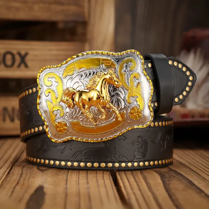 Ceinture en PU de style occidental avec boucle