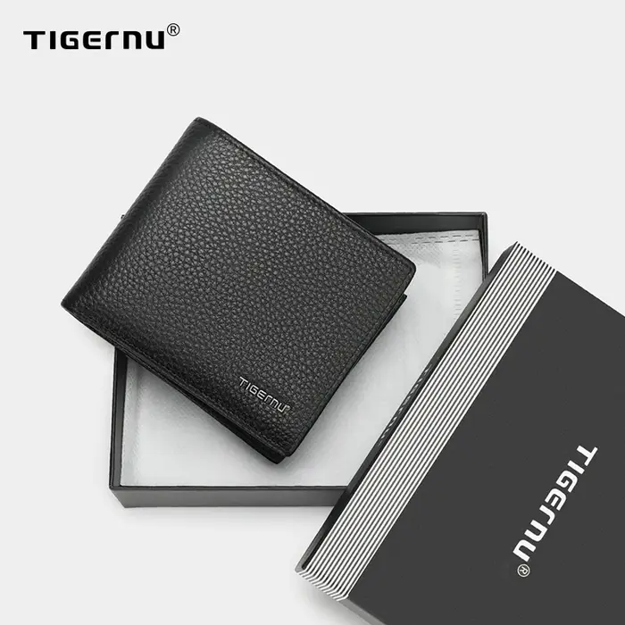 Tig10eu-Portefeuille en cuir véritable pour homme, sac à main de créateur, porte-cartes, petit sac d