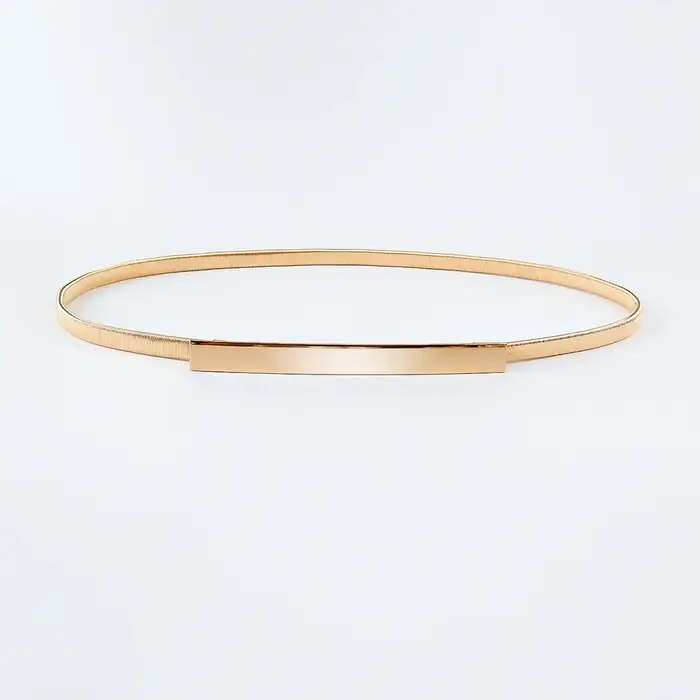 Ceinture en métal doré pour femme, ceinture élastique, accessoires vestisens, simple, mince, maigre,
