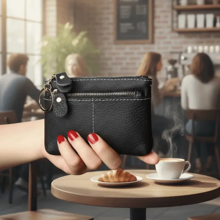 Porte-monnaie vintage mini en cuir PU avec plusieurs emplacements pour cartes