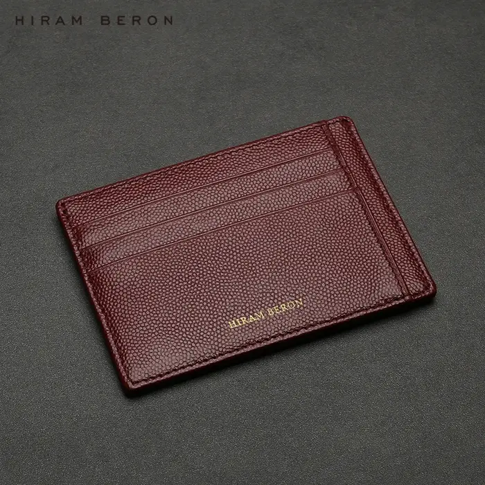 Hiram Beron-Porte-cartes de crédit en cuir personnalisé