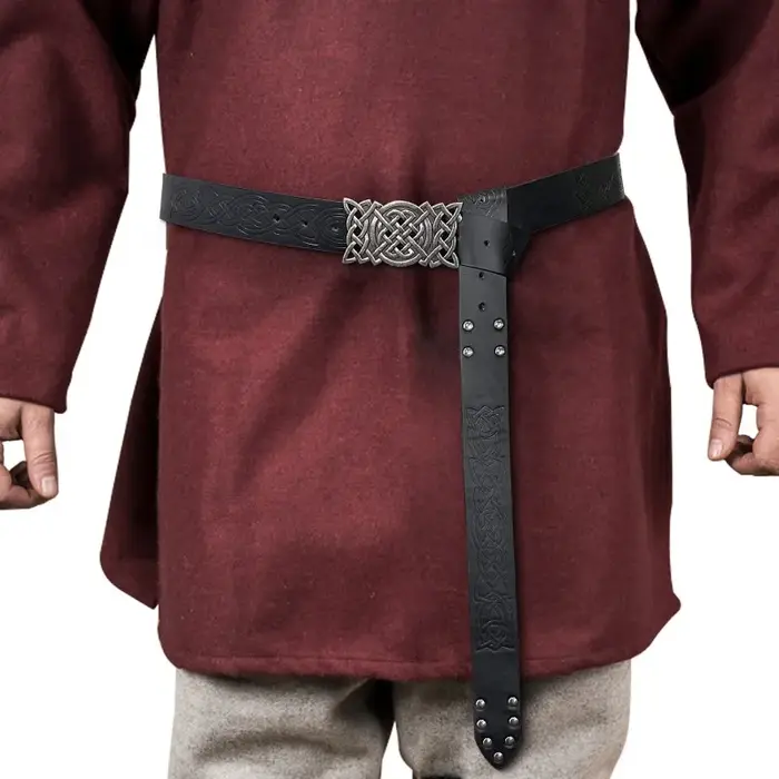 Ceinture à rivets nordiques en cuir PU pour hommes