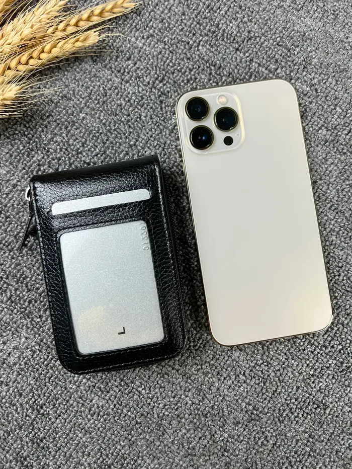 Portefeuille multi-cartes à fermeture éclair pour hommes – Porte-cartes compact avec plusieurs emplacements pour cartes