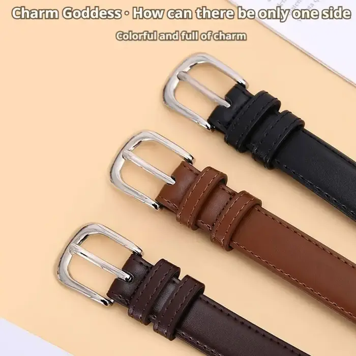Ceinture en cuir classique et fine pour femme