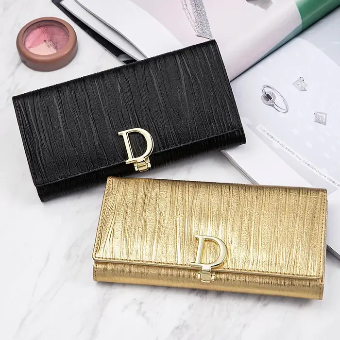 Portefeuille Long en cuir véritable pour femmes