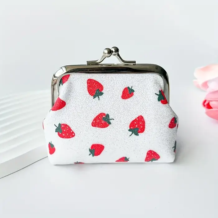 Porte-monnaie à motif de fruits - Petit portefeuille scintillant