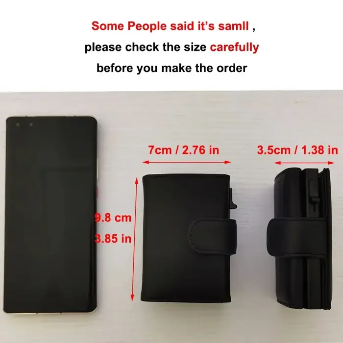 Portefeuille à trois volets en cuir microcarence Rfid pour hommes