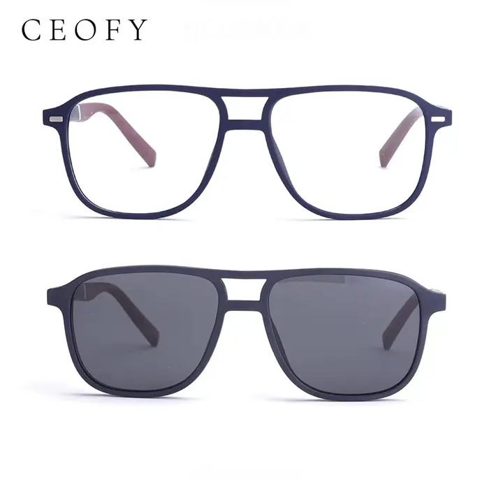 Ceofy Hommes Lunettes Cadre Optique De Mode Soleil Clip Sur Polarized Marque Conception Conduite Lun