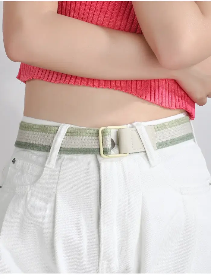 Ceinture en cuir rayée tendance et élégante