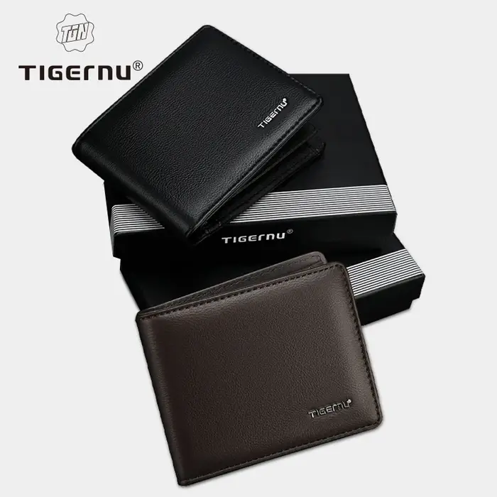 Tigernu luxe hommes portefeuille en cuir synthétique polyuréthane portefeuille RFID porte-monnaie petit Mini porte-carte portefeuille d'affaires sacs à cartes portefeuille de haute qualité