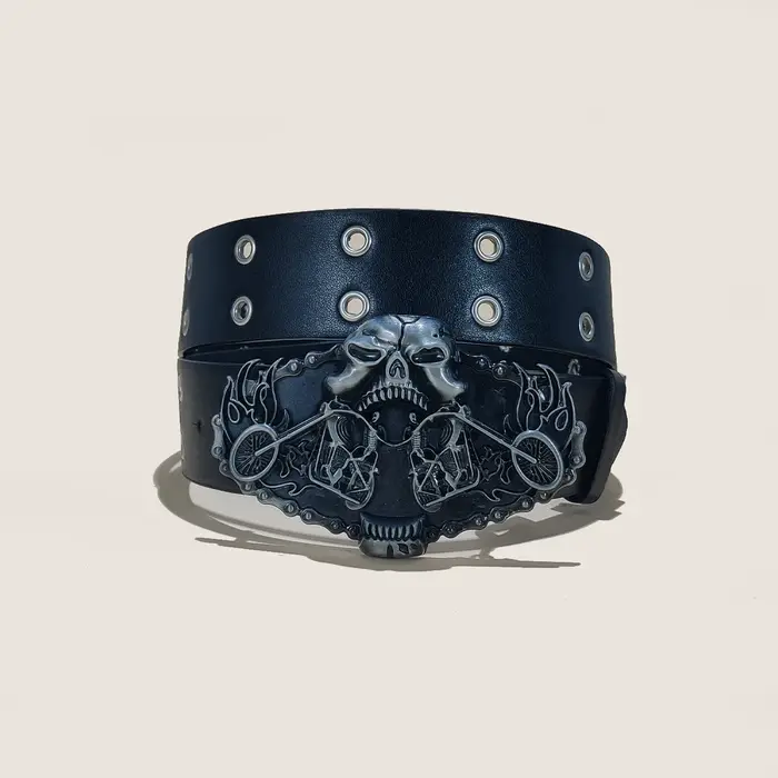 Ceinture pour hommes rétro fait vieille alliage gothique boucle