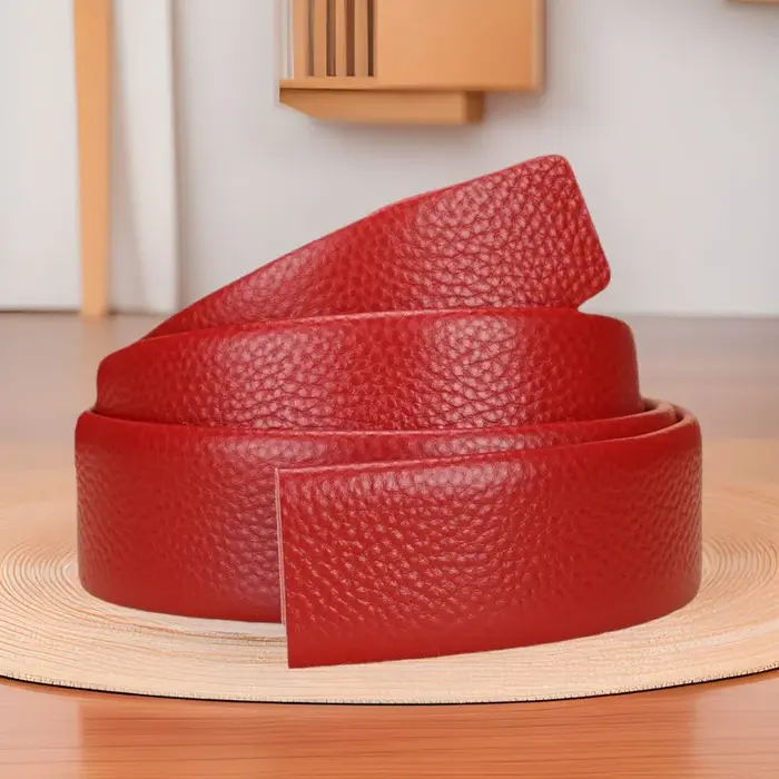 Nouvelle ceinture rouge pour hommes avec boucle automatique pour un réglage facile