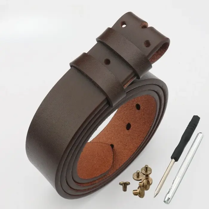 Ceinture pour homme en cuir de vache véritable, simple et polyvalente, pour homme.