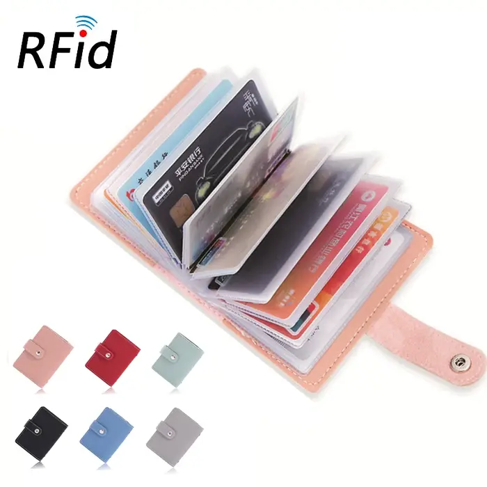 Nouveau RFID 26 fentes Bits porte-carte sac Simple solide étui de poche femmes hommes crédit carte d'identité