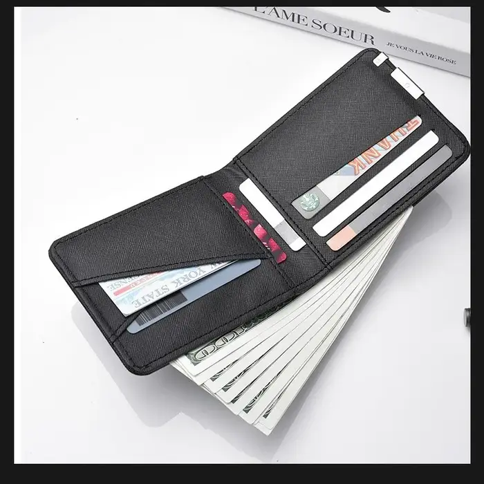 Portefeuille court pour hommes avec logo de voiture, en cuir PU, portefeuille à deux volets, porte-cartes de permis de conduire, portefeuille décontracté, accessoires intérieurs automobiles