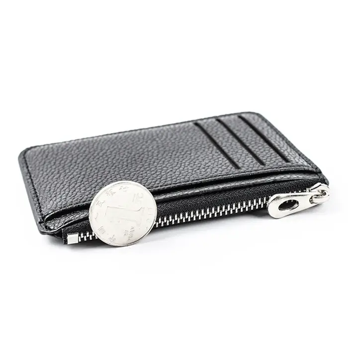 Portefeuille fin en cuir PU pour homme