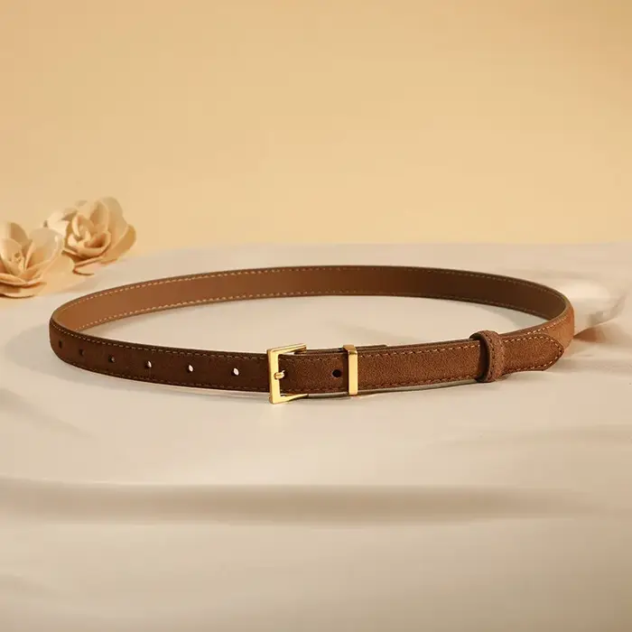 Ceinture en cuir suédé pour femmes avec boucle en métal, ceintures de qualité supérieure pour jeans 